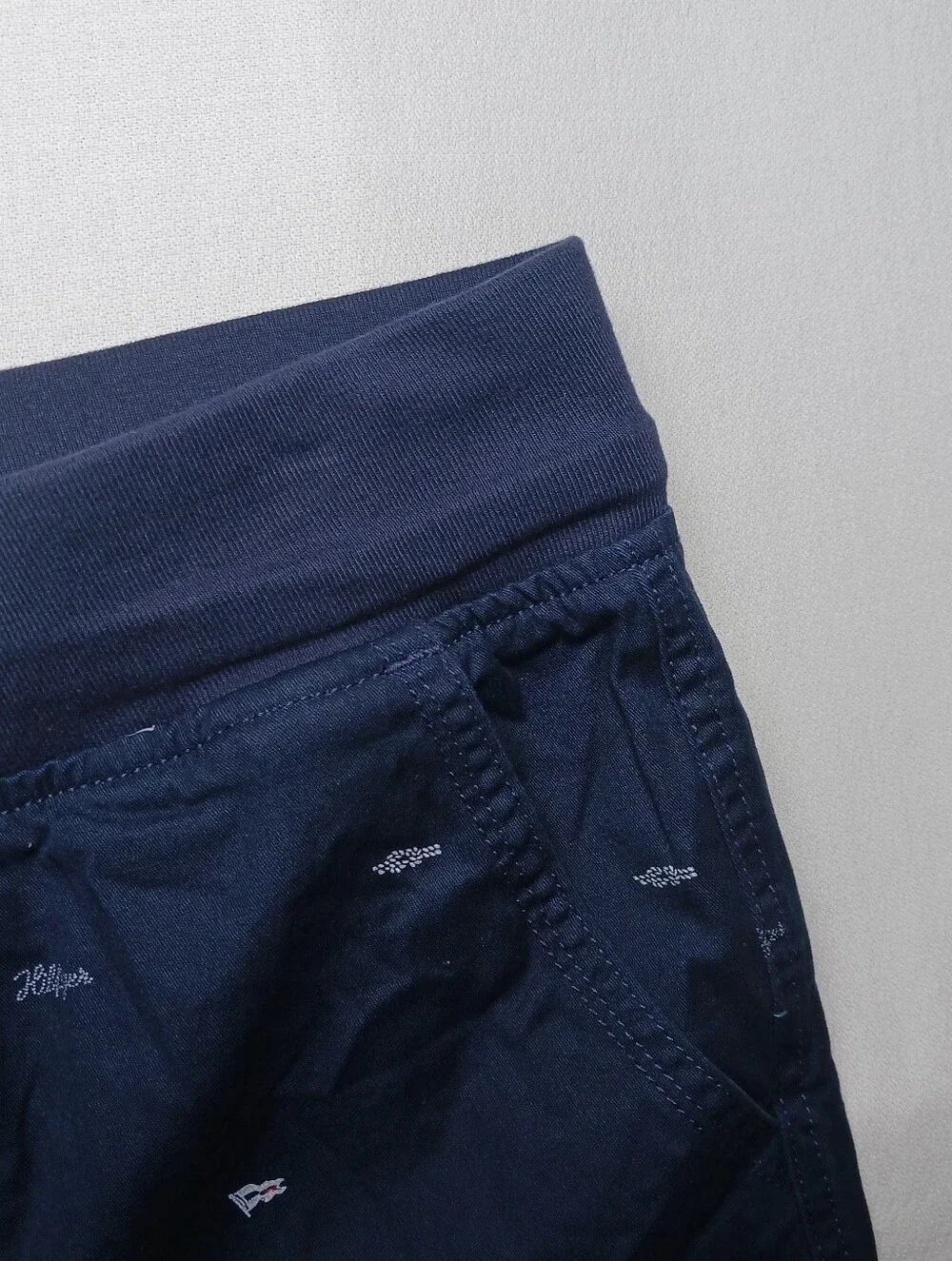 Tommy Hilfiger Boys Pull On Bermuda Shorts XL Navy Blue All Over Print Logo